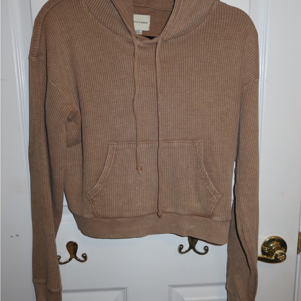 Aerie Ribbed Knit Sweater in Brown